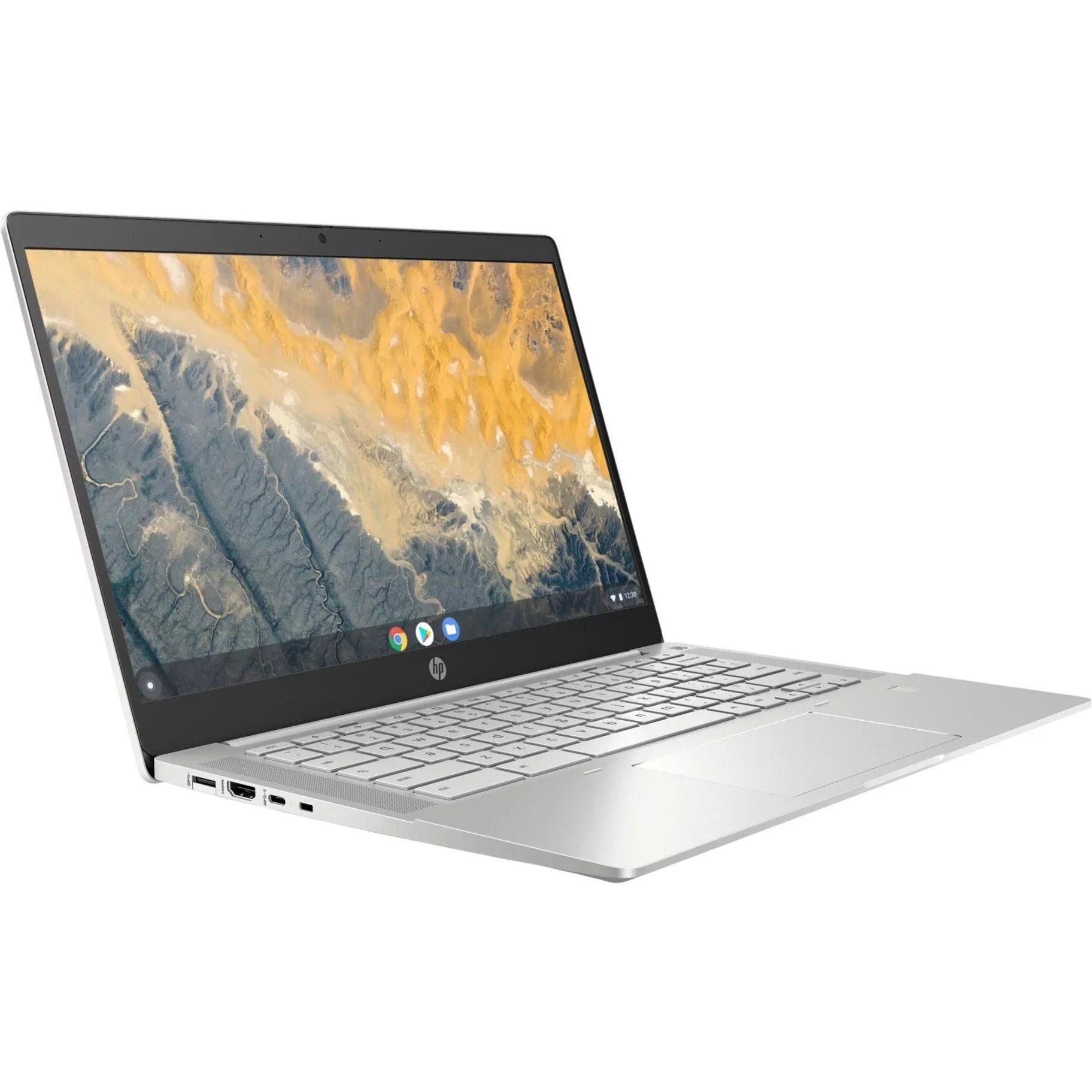 14" Restored Silver 64GB Chrome (Refurbished) 8GB OS, RAM, HP i3-10110U, Aluminum c640 Core i3 Pike SSD, Chromebook, Pro