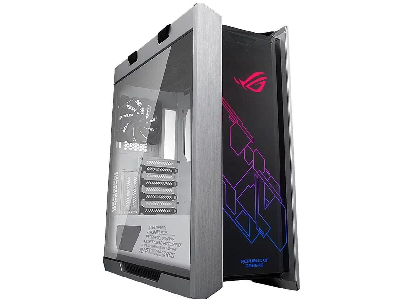 White Sync Frame, with Case GPU 420mm Motherboards Glass, RGB Braces, Helios EATX Support ROG GX601 ATX/ for Strix Mid-Tower and Computer Aluminum Aura ASUS Tempered Edition Radiator