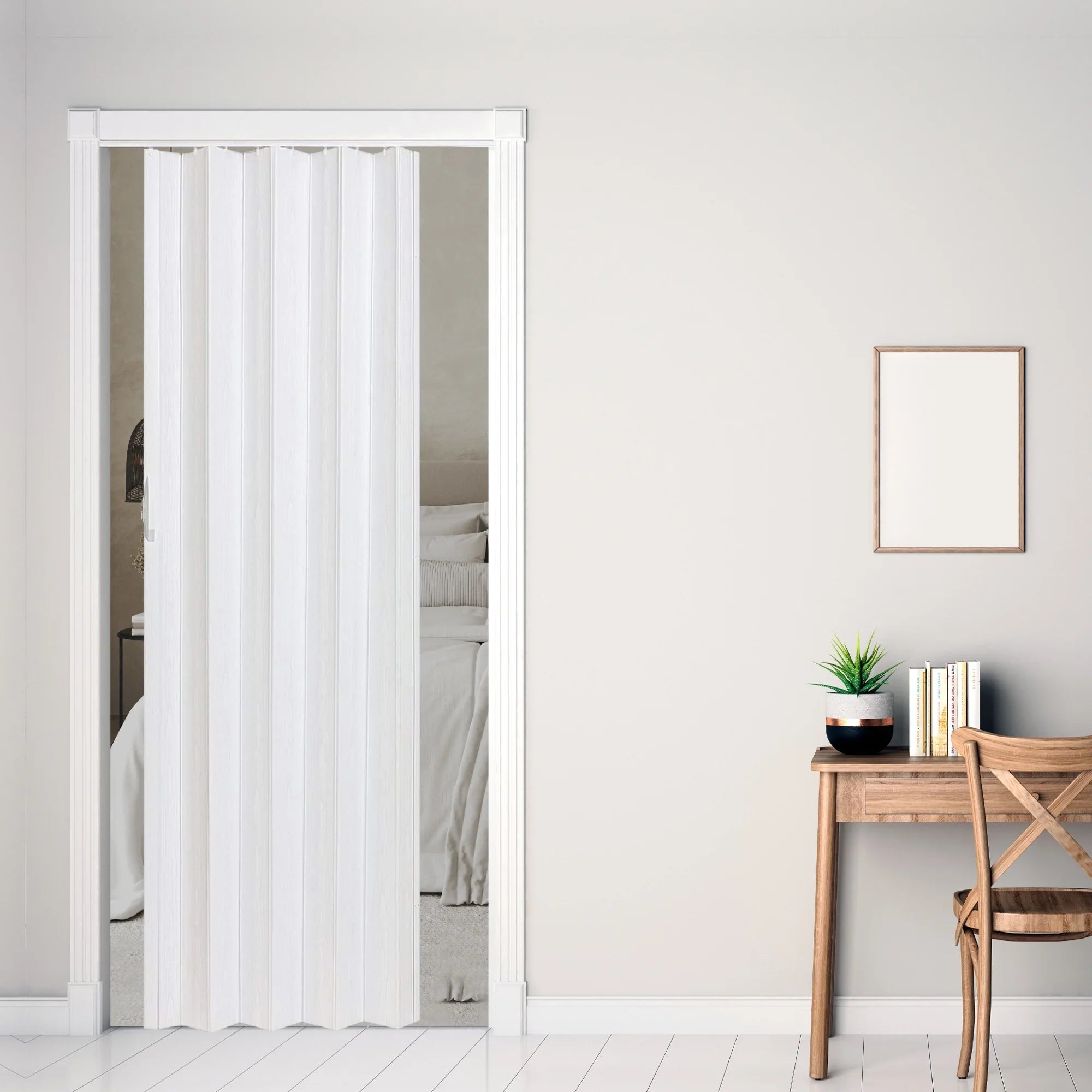 Door, Single Via Folding Vinyl 36" LTL x Home Products 80" White Hinged