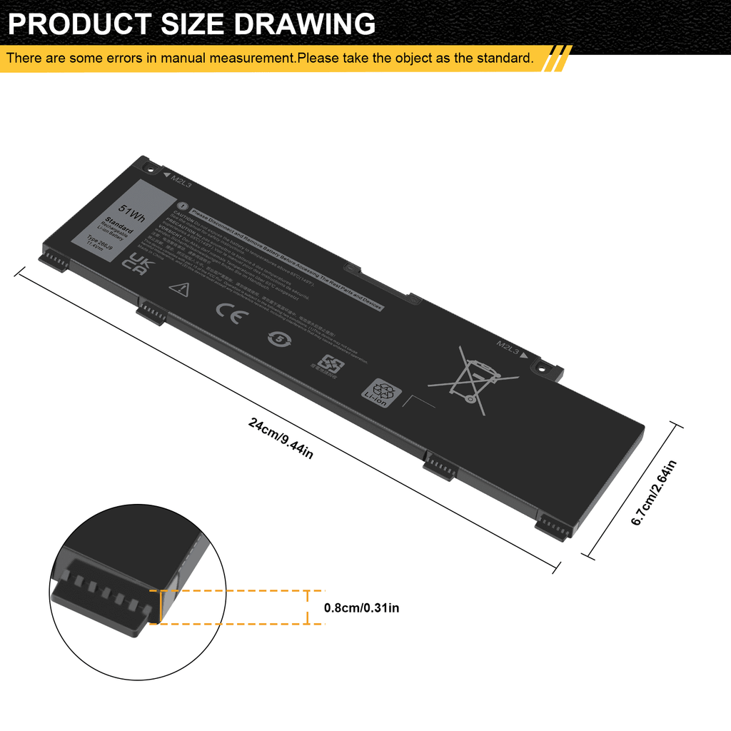 SE LI-ION FOR G3 G5 5500 4255MAH BATTERY 11.4V G5 415CG 51WH 5505 3590