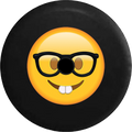 Cover Face Nerd Tire Emoji 2019 Spare RV for JL with Glasses Text Inch Camera Jeep Wrangler 2018 Backup 33