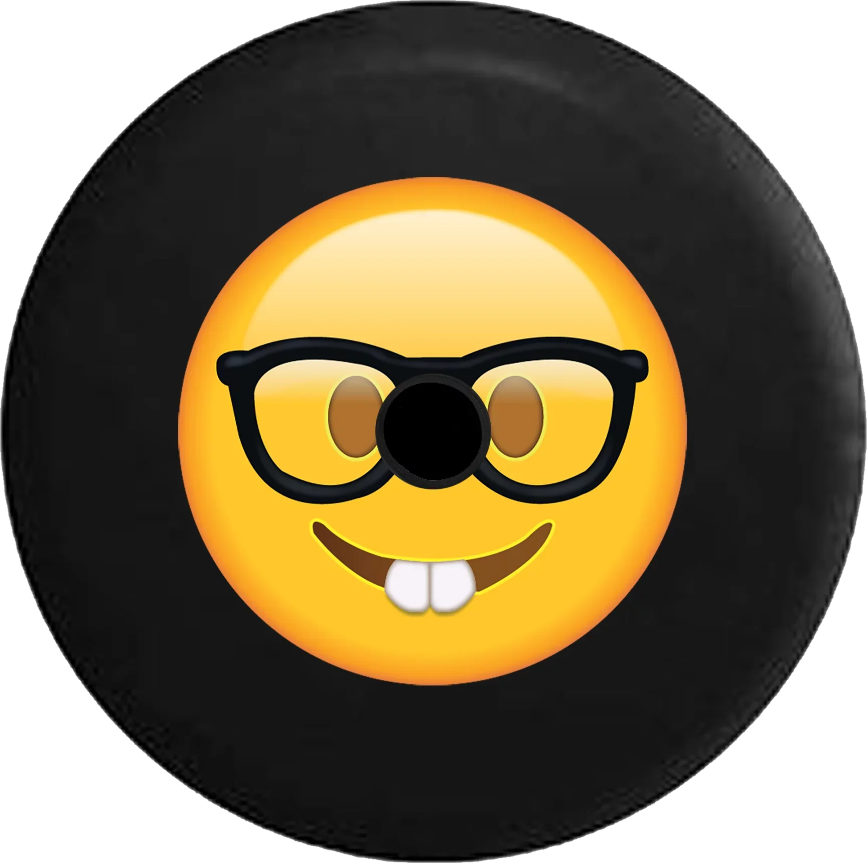 Cover Face Nerd Tire Emoji 2019 Spare RV for JL with Glasses Text Inch Camera Jeep Wrangler 2018 Backup 33