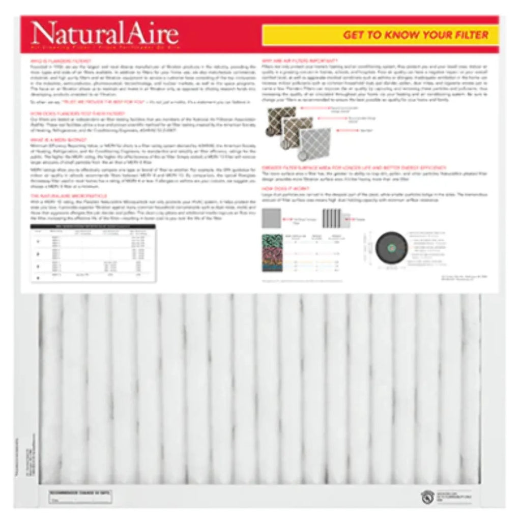 MERV pack) Microparticle 10x10x1 85156.011010 NaturalAire Filters (12 10