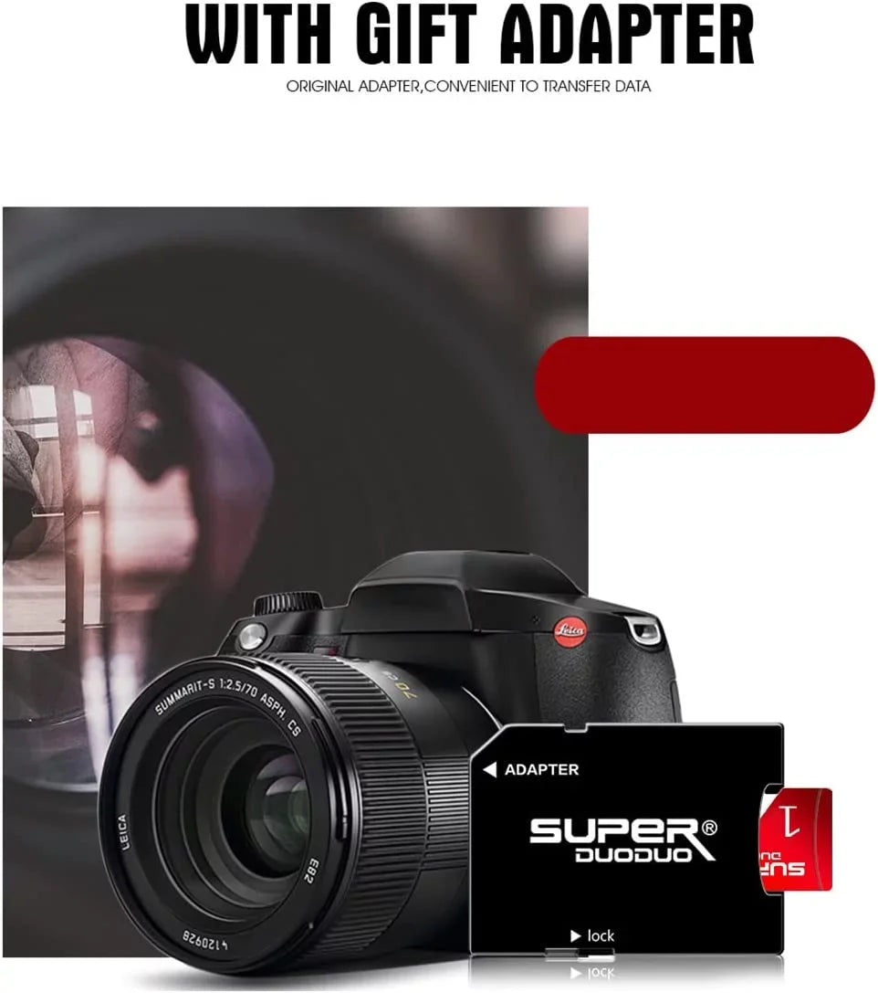 1TB GOPRO,Dash ro 1TB 1TB TF for and Memory High SD Cl10 1TB Speed Cams,Action Adapter