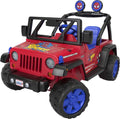 12V for Battery-Powered Wheels 3-7 Ride-On a Sounds, Jeep Spider-Man Ages Vehicle Power with Child Wrangler