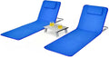Side Adjustable Lawn 5 Chairs Folding Position Adults Chairs, Camping, Lounge with Beach for Table, Chair 2-Pack Set for Sunbathing,