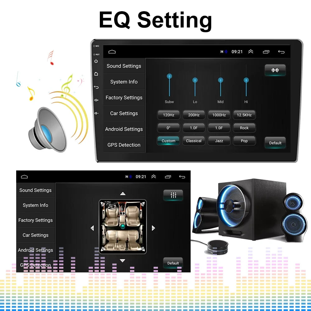 Radio Player HD 10 inch 10.1 AHD Podofo Car Stereo Double Rear Screen Car View Bluetooth Link Android Touch with inch GPS Din 11 MP5 Camera Mirror Car