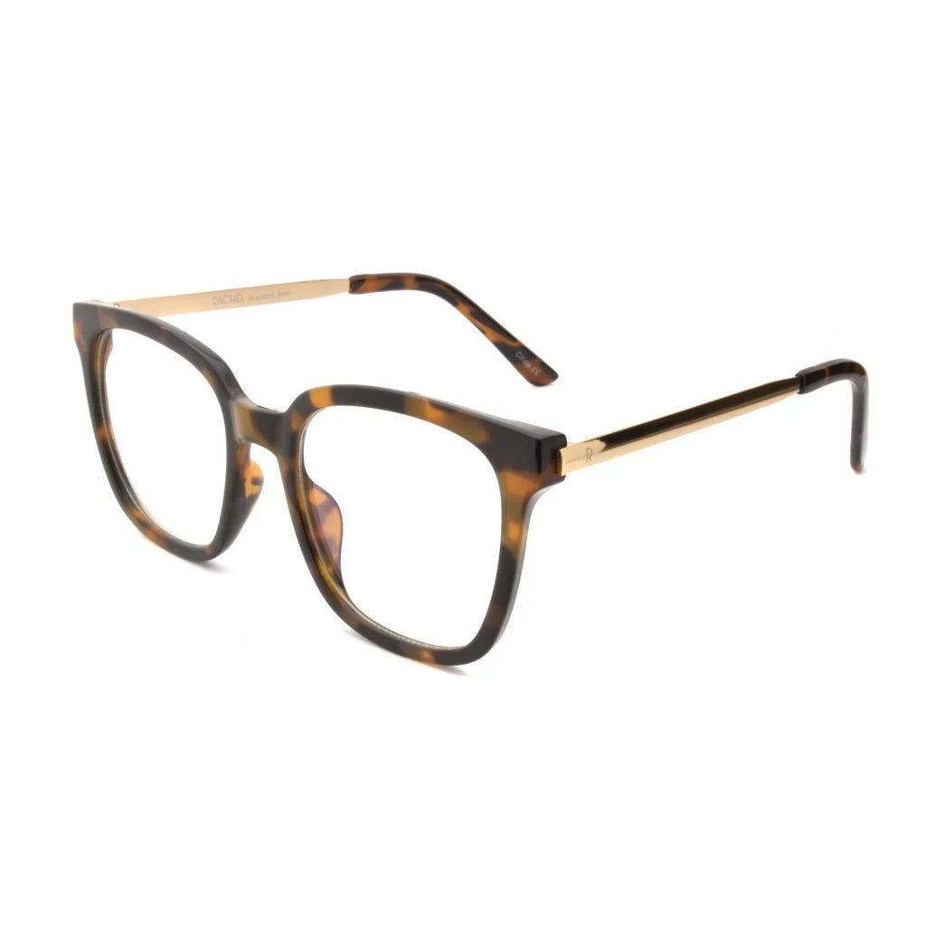 shell Rachel Square Tortoise Light Frames Rachel Glasses, Roy Blue Blocking