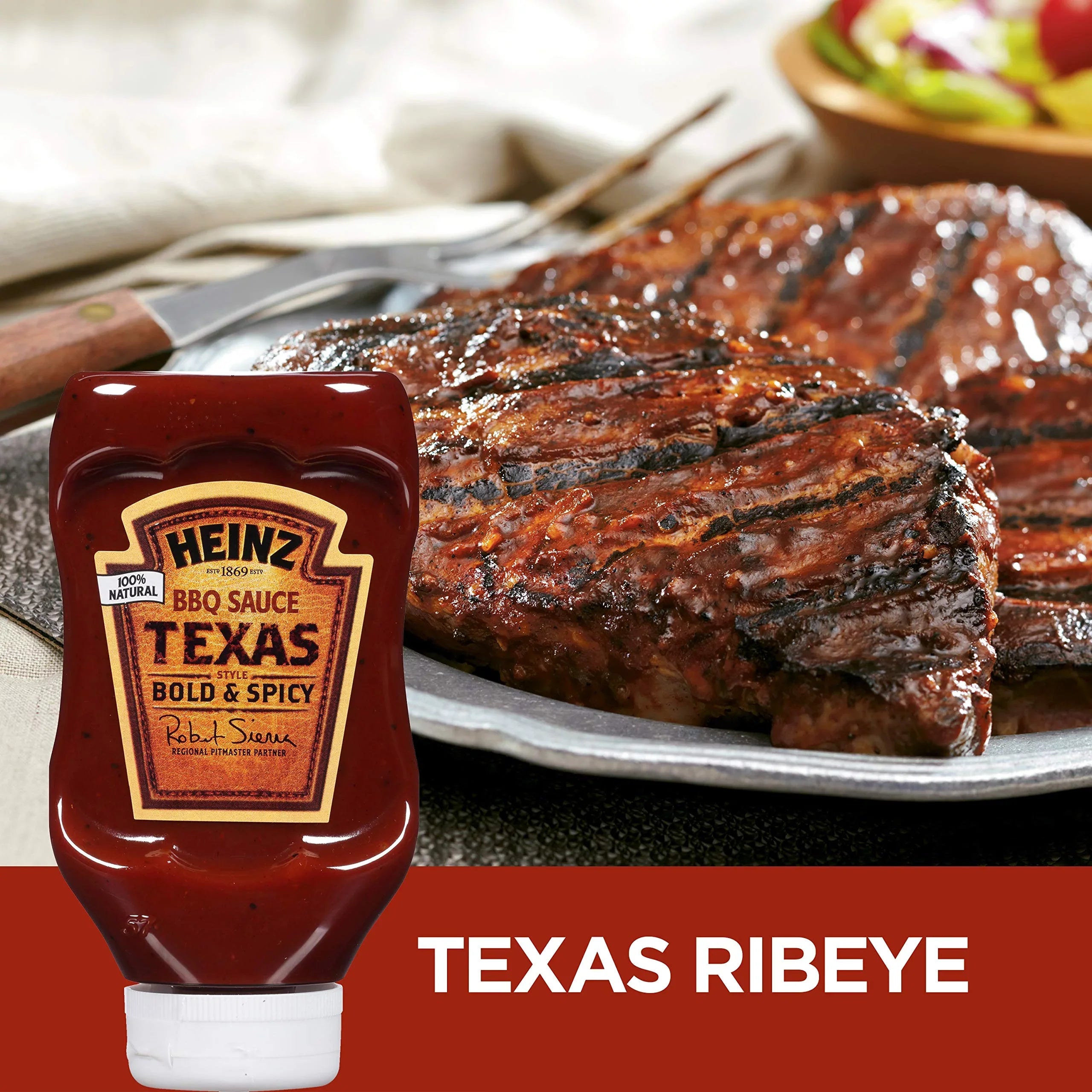 Pack Bold Texas oz Sauce 6) Spicy Heinz Bottles, & design BBQ of (19.5