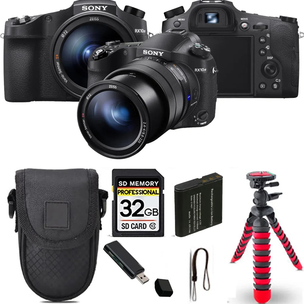 IV Case + Kit Spider Digital Cyber-shot Camera Tripod 32GB - DSC-RX10 +