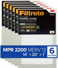 Air 0.78) dimensions Healthy AC (exact 13.81 2200, MPR 14x20x1, Living 6-Pack Furnace Filtrete Filter, Elite x x Allergen, 19.81