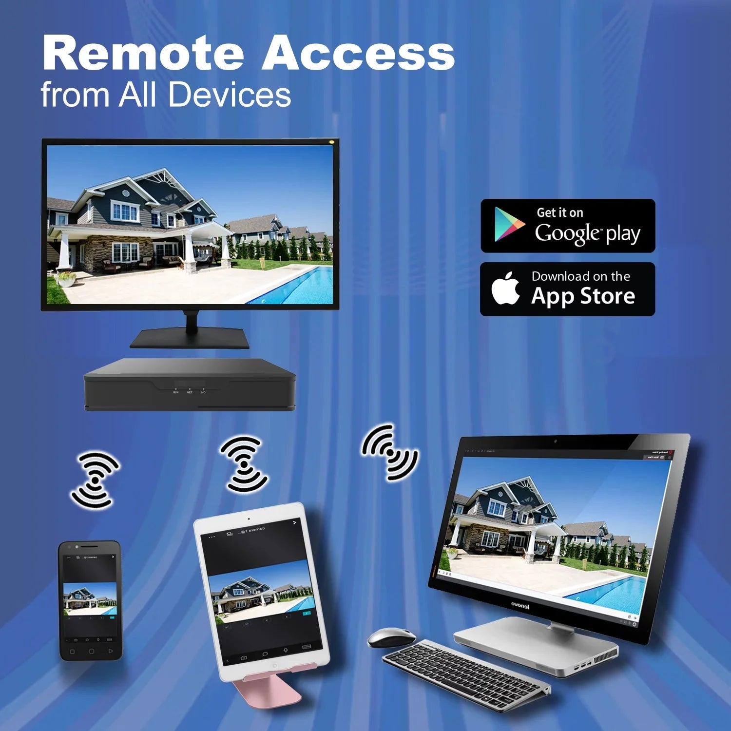DVR HD-TVI Phone Time Office System Channel 16 Mobile HDMI 1080p for Hard Playback 1TB With Security AV Home Accessible H.265True-HD Real Drive Internet 101