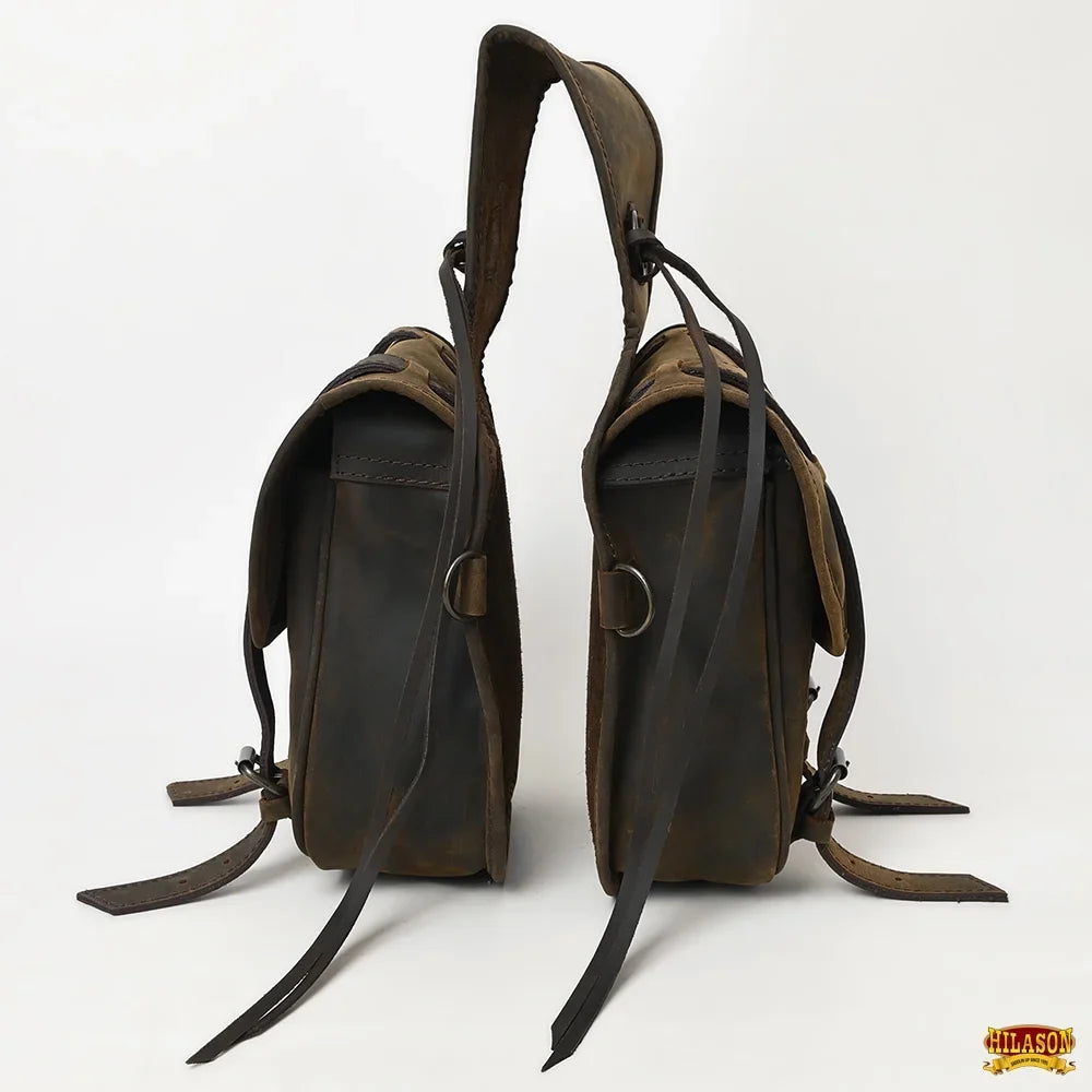 Leather Dark Soft 19HS Hilason Bag Saddle Brown Horse