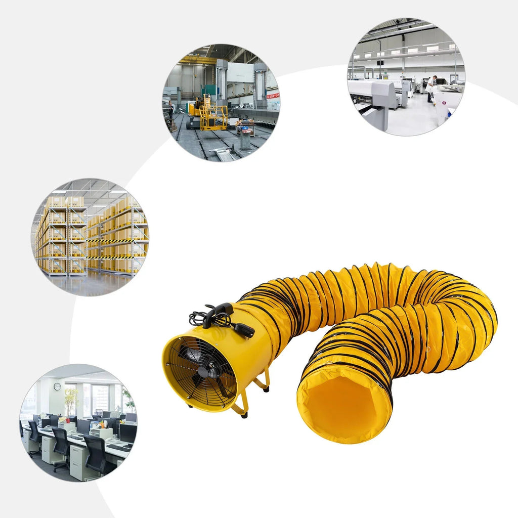 with Ventilator, 32.8ft Low 16-Inches Home 2160 for Hose, Extractor CFM Fume 3178 Duct Job Blower Noise & Portable Exhaust Site High-Velocity Utility Fan 1100W and