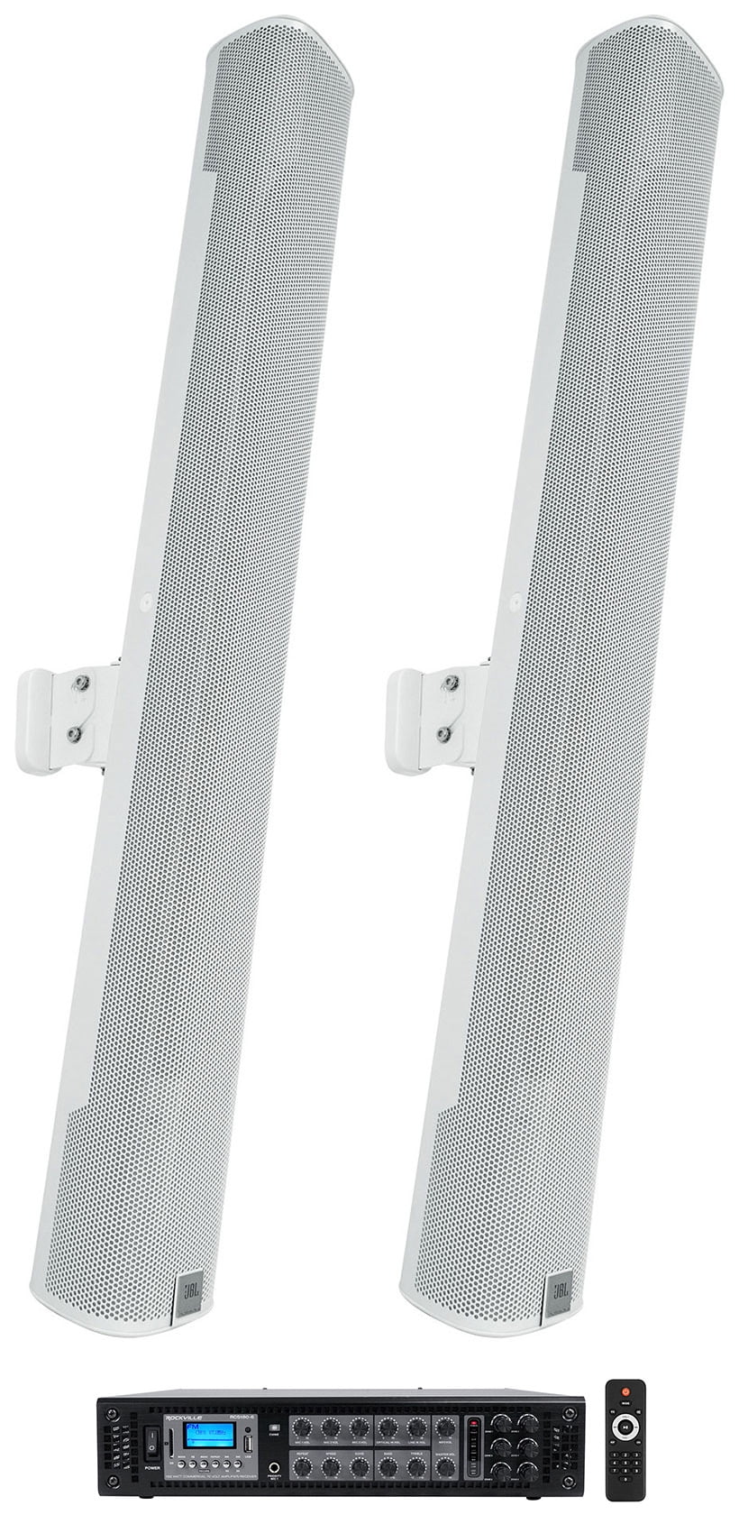 Speakers+Amp JBL COL800-WH 70V Commercial Wall Mount Array 32" (2) Column White