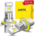 2PCS 9008 Fan, Bulb Bright,6500K Wireless AUXITO Upgraded LED Headlight 9008 2024 Bulbs, LED with Bulbs, H13 800% White H13 Headlight Super