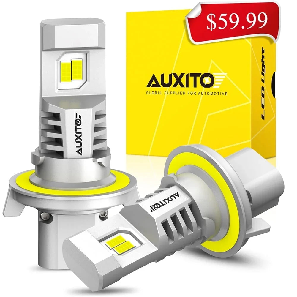 2PCS 9008 Fan, Bulb Bright,6500K Wireless AUXITO Upgraded LED Headlight 9008 2024 Bulbs, LED with Bulbs, H13 800% White H13 Headlight Super